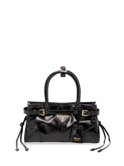 Prada Bonnie Leather Mini-bag In Black
