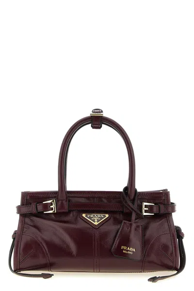 Prada 'bonnie' Mini Leather Handbag In Bordeaux