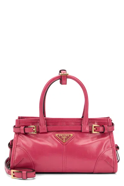 Prada Bonnie Mini Leather Handbag In Fuchsia