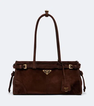 PRADA BONNIE MINI SUEDE TOP-HANDLE BAG