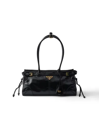 Prada Bonnie Mittelgrosse Tasche Aus Leder In Black