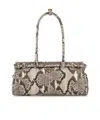 Prada Medium Bonnie Shoulder Handbag In Python Leather With Golden Metal Hardware In White