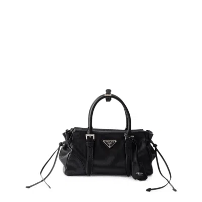 Prada Bonnie Small Leather Bag In Black