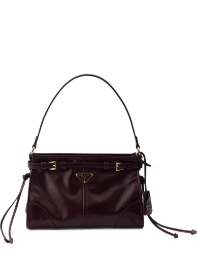 Prada Bonnie Small Leather Handbag In Purple
