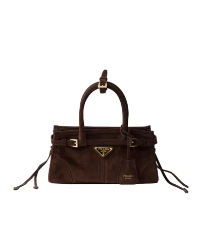 Prada Bonnie Suede Mini Handbag In Pink