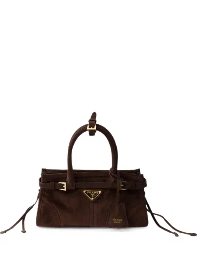 Prada Bonnie Suede Mini Handbag In Purple