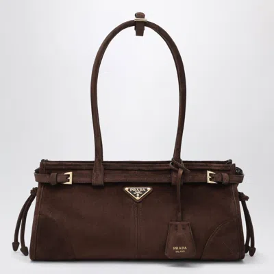 Prada Bonnie Suede Tote Bag In Blue