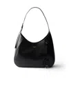 Prada Boogie Large Leather Bag In Black