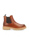 Prada Brown Leather Boots With Elastic Side Panels And Durable Sole In Brown