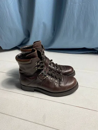 Pre-owned Prada Boots 2t 1882 Made In Italy In Brown