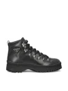 Prada Leather Ankle Boots In Black