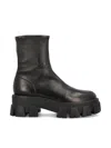 Prada Black Stretch Nappa Monolith Ankle Boots In Black