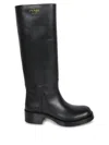 Prada High Leather Boots In Black