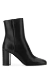 Prada Stylish Leather Ankle Boots With Block Heel In Black