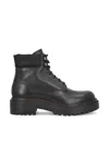 Prada Black Leather Ankle Boots In Black