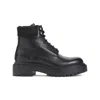 Prada Polished Leather Boots With Sole And Lace-up Design In Black