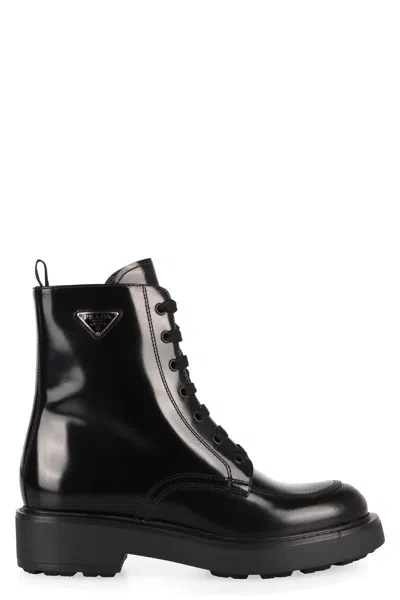 Prada Combat Boot In Black