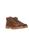 Prada Logo Leather Lace-up Boots In Brown