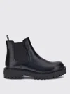 Prada Black Leather Ankle Boot Men In Black