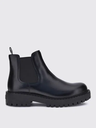 Prada Black Leather Ankle Boot Men