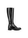 Prada Knee-high Leather Boots Glossy Finish In Multi