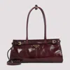 Prada Bordeaux Calf Leather Handbag With Adjustable Shoulder Strap In Purple