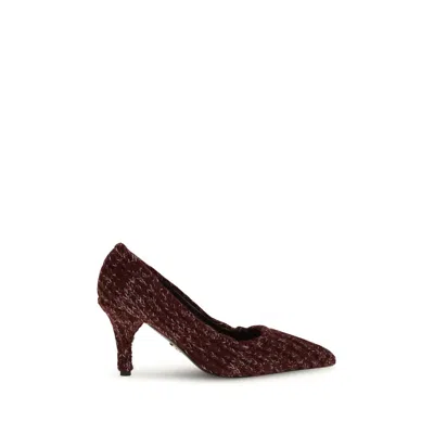 PRADA BORDEAUX CALF LEATHER BOS TAURUS PLATFORM PUMPS