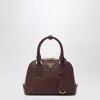 Prada Leather Handbag With Gold-tone Hardware And Top Handles