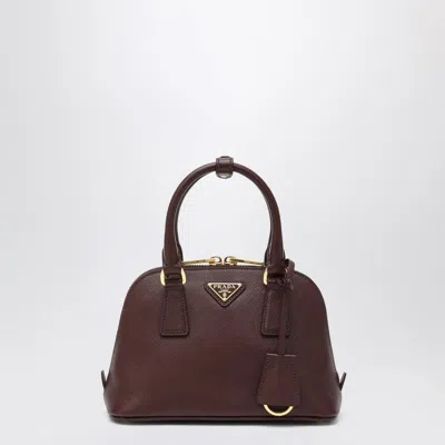 Prada Bordeaux Promenade Bag In Saffiano Women In Red