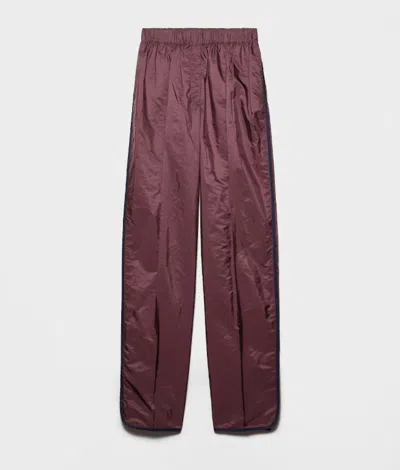 Prada Bordeaux Recycled Polyamide Trousers In Burgundy