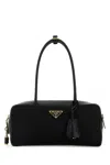 Prada Borsa A Mano Nera In Pelle E Re-nylon Donna