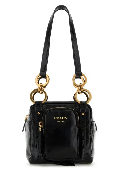 Prada Borsa A Mano  Dangle Mini In Pelle Nera Donna