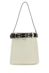 Prada Borsa A Secchiello  Buckle In Pelle Bianca   Donna