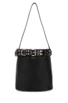 Prada Studded Belt Leather Bucket Bag