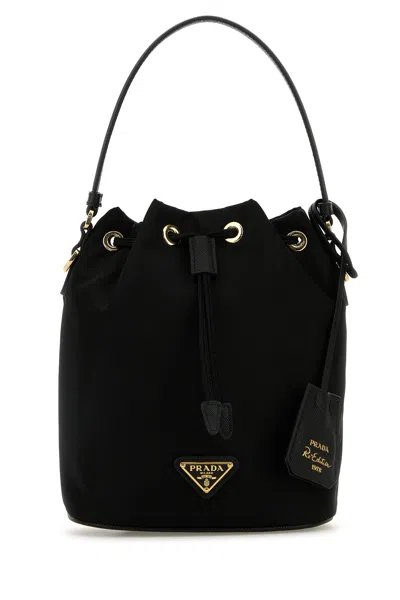Prada Borsa A Secchiello Re-edition 1978 In Re-nylon Nero Donna In Navy Blue