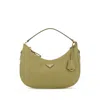 Prada Leather Handbag With Structured Shape And Strap In Green