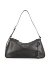 Prada Shoulder Bag Smooth Finish Adjustable Strap In Nero