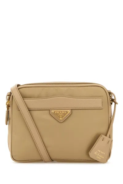 Prada Borsa A Tracolla In Re-nylon Beige  Donna
