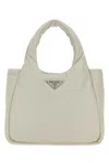 Prada White Soft Medium Tote Bag In Pink
