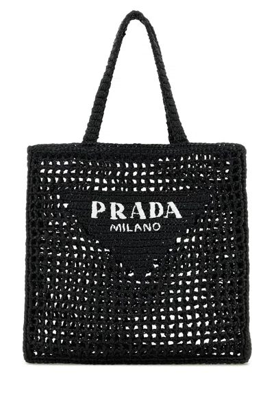 PRADA BORSA SHOPPING IN RAFIA ROSA DONNA