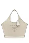 Prada Canvas Top Handle Shoulder Bag