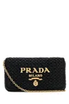 Prada Raffia Crossbody Bag Chain Strap
