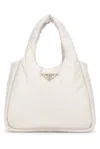 Prada White Soft Medium Tote Bag In White