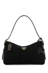 Prada Black Nylon Large Aime Shoulder Bag In Black