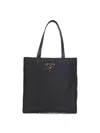 Prada Borse Black Shopping Bag With Shoulder Strap In Black