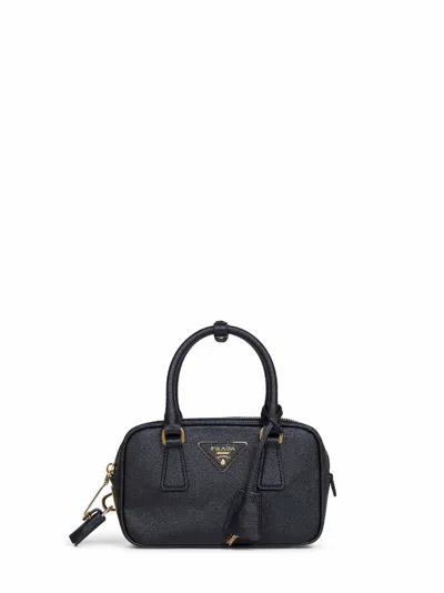 Prada Borse Black Top-handle Bag With Shoulder Bag