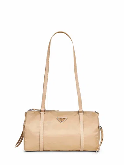 Prada Borse Camel Large Duffel Bag In Brown
