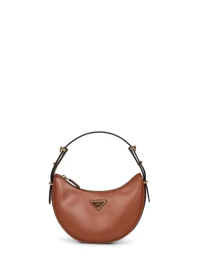 Prada Borse Cognac Prada Arqué Small Shoulder Bag In Brown