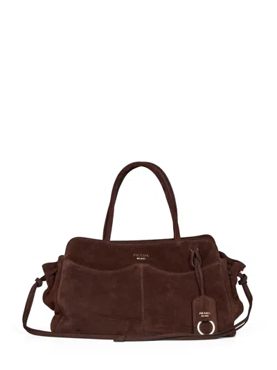 Prada Borse Dark Brown Prada Allusion Large Handbag
