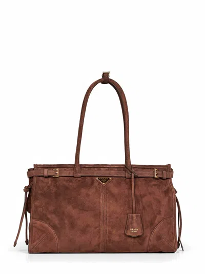 Prada Borse Dark Brown Prada Bonnie Large Handbag